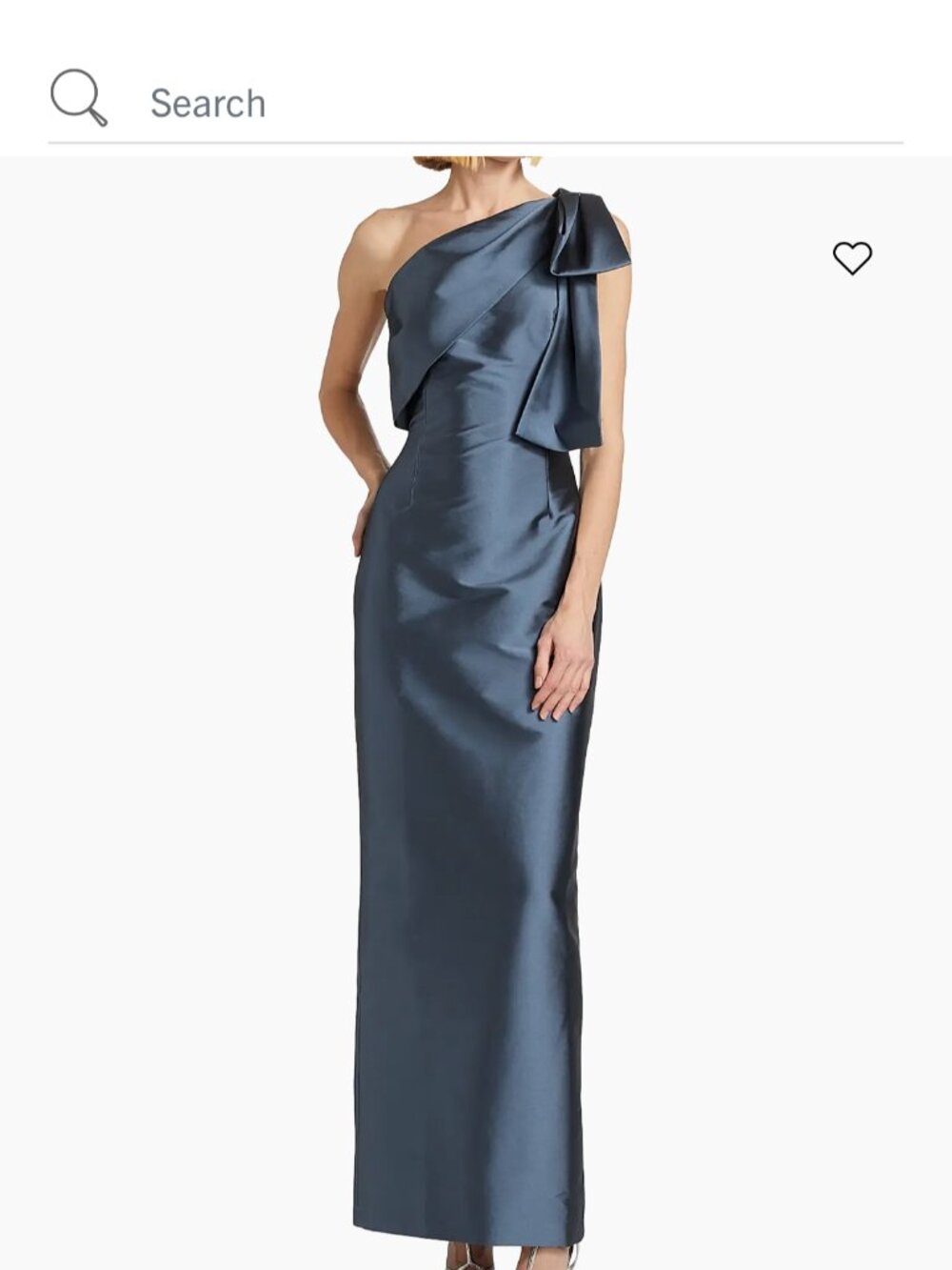 Sachin + Babi One-Shoulder Bow Gown in Steel Blue - Picture 2 of 6